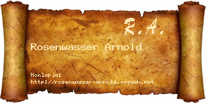 Rosenwasser Arnold névjegykártya